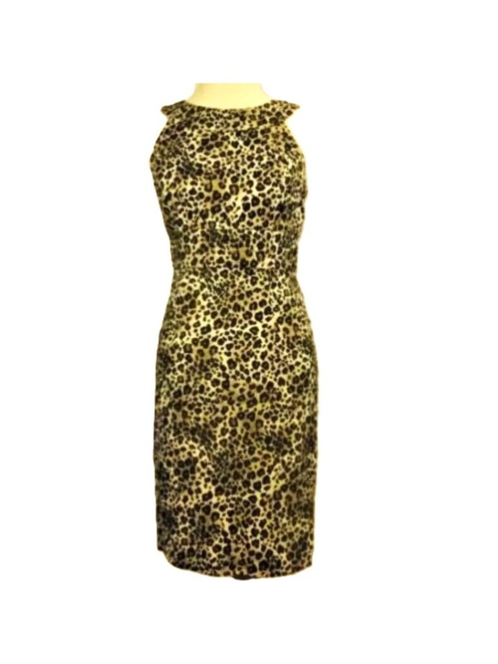 🆕 MUSE Cutaway Shoulder Animal Leopard Print Cotton Dress 8